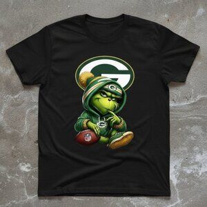 Green Monster Football Fan Graphic T-Shirt Cute Cartoon Sports Tee Game Day U